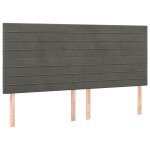 Vidaxl ttes de lit 4 pcs gris fonc 100x5x78 / 88 cm velours