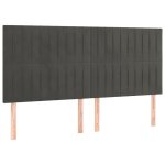 Vidaxl tte de lit gris fonc 200 x 5 x 118 / 128 cm velours