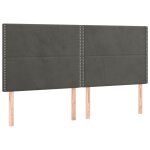 Vidaxl tte de lit gris fonc 160 x 5 x 118 / 128 cm velours