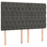 Vidaxl têtes de lit 4 pcs gris foncé 80x7x78 / 88 cm velours Vidaxl têtes de lit 4 pcs gris foncé 80x7x78 / 88 cm velours