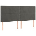 Vidaxl tête de lit gris foncé 180 x 5 x 118 / 128 cm velours Vidaxl tête de lit gris foncé 180 x 5 x 118 / 128 cm velours