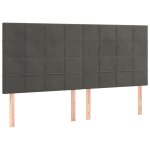 Vidaxl t�te de lit gris fonc� 180 x 5 x 118 / 128 cm velours