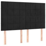 Vidaxl tte de lit noir 144x5x118 / 128 cm velours