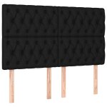 Vidaxl t�te de lit noir 144x7x118 / 128 cm tissu