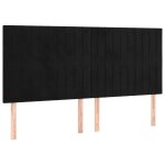 Vidaxl tte de lit noir 160x5x118 / 128 cm velours