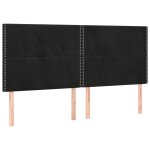 Vidaxl t�te de lit noir 180x5x118 / 128 cm velours