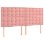 Vidaxl t�te de lit rose 200x5x118 / 128 cm velours