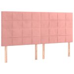 Vidaxl t�te de lit rose 200x5x118 / 128 cm velours