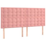 Vidaxl tte de lit rose 160x5x118 / 128 cm velours