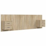 Vidaxl t�te de lit avec armoires ch�ne sonoma bois d'ing�nierie