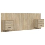 Vidaxl t�te de lit avec armoires ch�ne sonoma bois d'ing�nierie