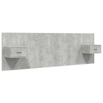 Vidaxl t�te de lit avec armoires gris b�ton bois d'ing�nierie