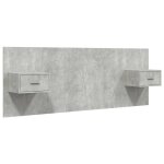 Vidaxl t�te de lit avec armoires gris b�ton bois d'ing�nierie
