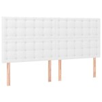 Vidaxl t�te de lit blanche 180 x 5 x 118 / 128 cm similicuir