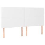Vidaxl t�te de lit blanche 200 x 5 x 118 / 128 cm similicuir