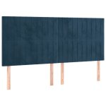 Vidaxl t�te de lit bleu fonc� 180 x 5 x 118 / 128 cm velours