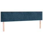 Vidaxl t�tes de lit bleu fonc� 180 x 5 x 78 / 88 cm velours