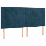 Vidaxl t�te de lit bleu fonc� 200 x 5 x 118 / 128 cm velours