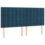 Vidaxl t�te de lit bleu fonc� 200 x 5 x 118 / 128 cm velours