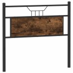 Vidaxl tte de lit chne fum 107 cm bois d'ingnierie et acier