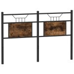 Vidaxl tte de lit chne fum 137 cm bois d'ingnierie et acier