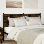 Vidaxl t�te de lit de remplacement ch�ne fum� 140 cm bois d'ing�nierie et acier