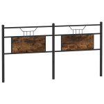 Vidaxl tte de lit chne fum 180 cm bois d'ingnierie et acier