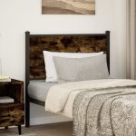 Vidaxl tte de lit chne fum 90 cm bois d'ingnierie et acier