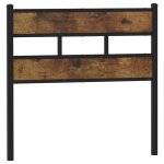 Vidaxl tte de lit chne fum 90 cm fer et bois d'ingnierie