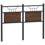 Vidaxl tte de lit chne marron 120 cm bois d'ingnierie et acier