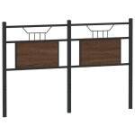 Vidaxl tte de lit chne marron 137 cm bois d'ingnierie et acier