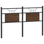 Vidaxl tte de lit chne marron 140 cm bois d'ingnierie et acier