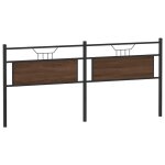 Vidaxl tte de lit chne marron 200 cm bois d'ingnierie et acier