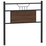 Vidaxl tte de lit chne marron 75 cm bois d'ingnierie et acier