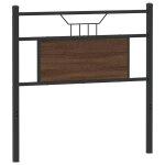 Vidaxl tte de lit chne marron 80 cm bois d'ingnierie et acier