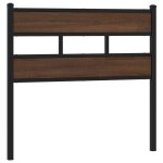 Vidaxl tte de lit chne marron 90 cm acier et bois d'ingnierie