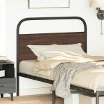 Vidaxl tte de lit chne marron 90 cm acier et bois d'ingnierie
