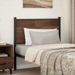 Vidaxl tte de lit chne marron 90 cm bois d'ingnierie et acier