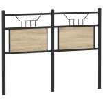 Vidaxl tte de lit chne sonoma 120 cm bois d'ingnierie et acier
