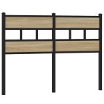 Vidaxl tte de lit chne sonoma 120 cm fer et bois d?ingnierie