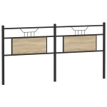 Vidaxl t�te de lit de remplacement ch�ne sonoma 160 cm bois d'ing�nierie et acier
