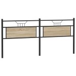 Vidaxl tte de lit chne sonoma 200 cm bois d'ingnierie et acier
