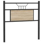 Vidaxl tte de lit chne sonoma 80 cm bois d'ingnierie et acier