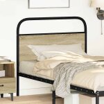 Vidaxl tte de lit chne sonoma 90 cm acier et bois d'ingnierie