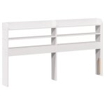 Vidaxl t�te de lit avec �tag�res blanc 135 cm bois massif de pin