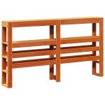 Vidaxl tte de lit avec tagres marron cire 135 cm bois massif de pin