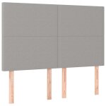 Vidaxl t�te de lit gris clair 144 x 5 x 118 / 128 cm tissu