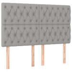 Vidaxl t�te de lit gris clair 160 x 7 x 118 / 128 cm tissu