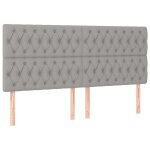 Vidaxl t�te de lit gris clair 180 x 7 x 118 / 128 cm tissu