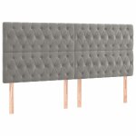 Vidaxl t�te de lit gris clair 180x7x118 / 128 cm velours